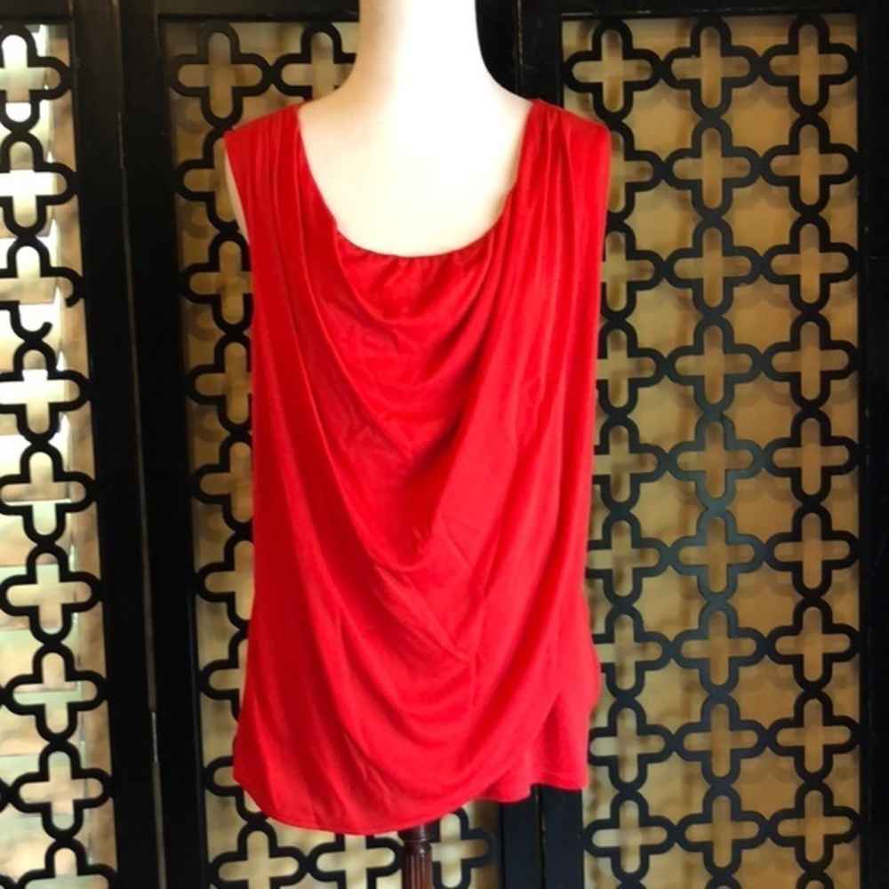 CLASSIQUES ENTIER RED‎ SCOOP NECK BLOUSE Size Large